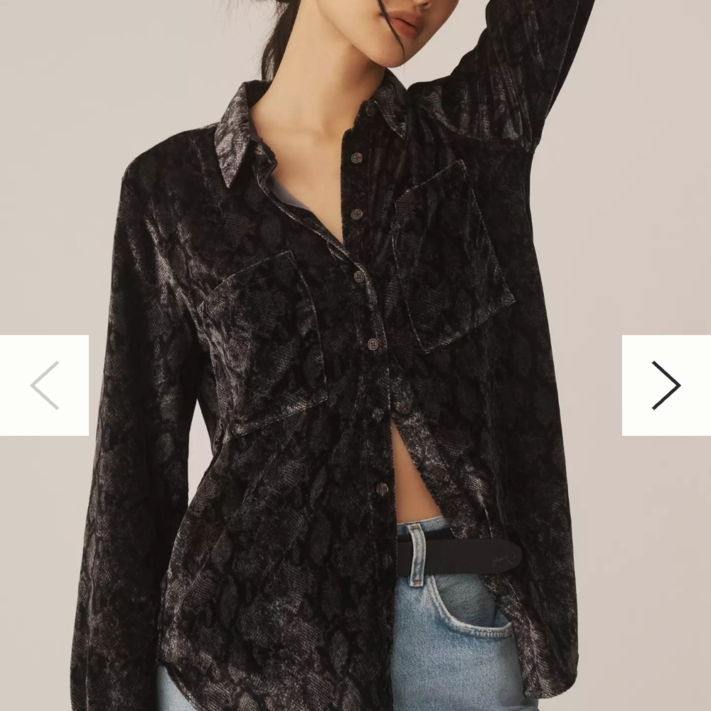 The Hadley Relaxed Buttondown Shirt by Pilcro: Velvet Edition from Anthropologie